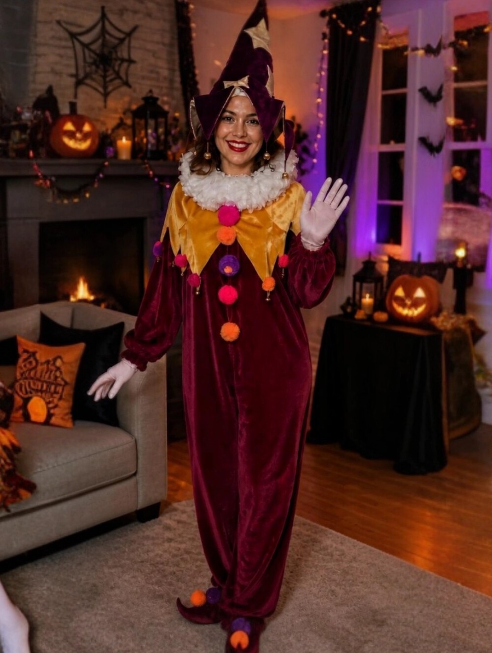 Halloween Costume Upcycled Velvet Jester Costume Set Size M